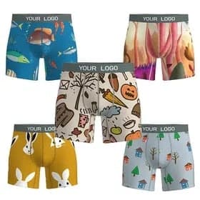 Men's 2023 Breathable Sports Polyester Shorts Printed Boxers Logo Custom Man Underwear for the wearing