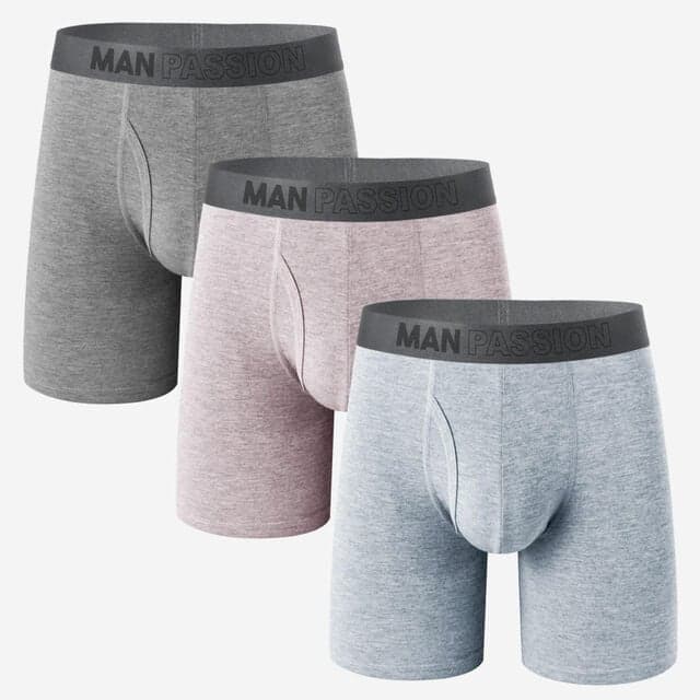 Men's Double-Layer Bamboo Boxer Briefs Big Size Stretch Fit Breathable Underwear Print Pattern Comfortable Al… - 缩略图 2