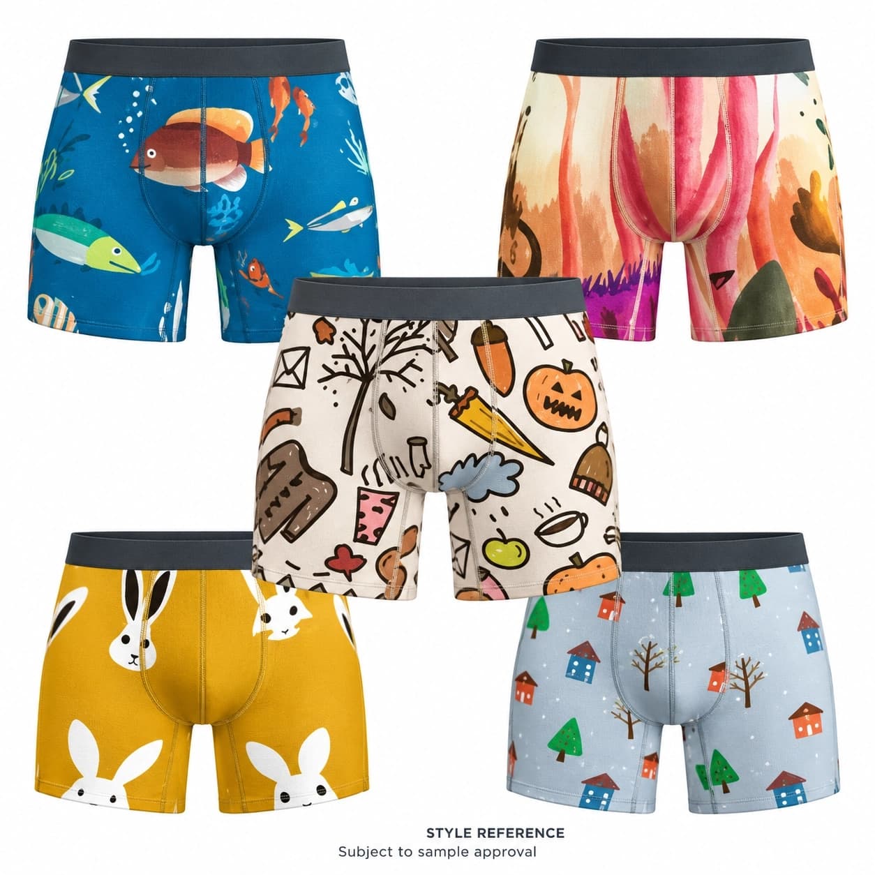 Men's Sports Shorts Printed Boxers Logo Custom Man Underwear for the wearing — Style reference