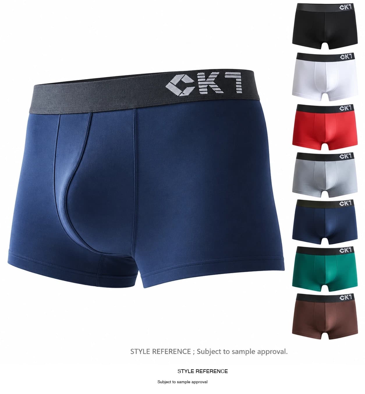 Men's Wholesale Brown Black White Grey Green Navy Cafe Navy Red Color Solid Ice Silk Men Boxer… — Style reference