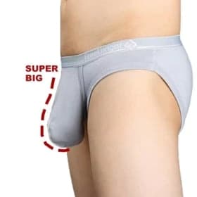 Men's Man Ultra-Low Briefs with Super Big Pouch Modal Elastic Lingerie for Long Cock Gay Special Plus U-conve…